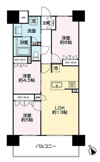 レーベン富士吉原本町の間取り