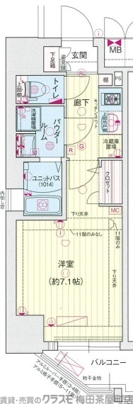 【ララプレイス大阪福島ミラの間取り】