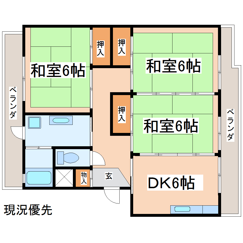 鹿野ハイツの間取り