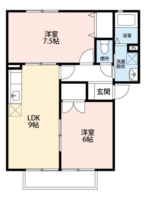 コーポ横代Ｂの間取り