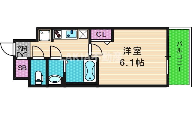 プレサンス上町台筆ヶ崎SOUTHの間取り