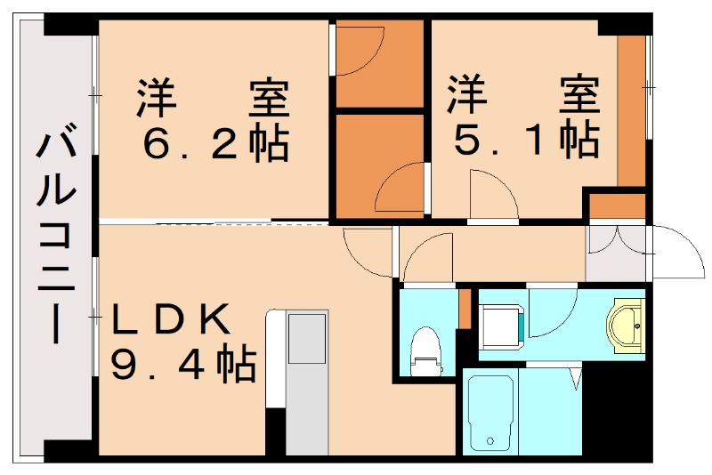 福岡市東区多の津のマンションの間取り