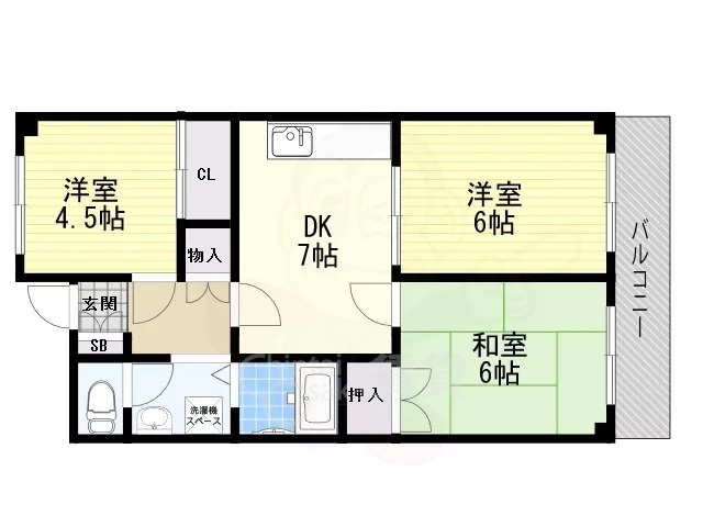 吹田市昭和町のマンションの間取り