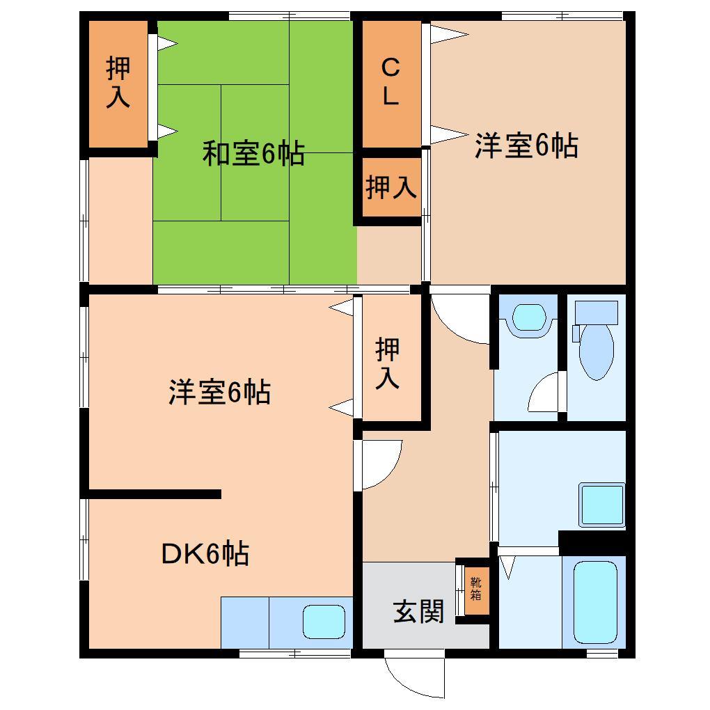 共和コーポ第２中之島の間取り