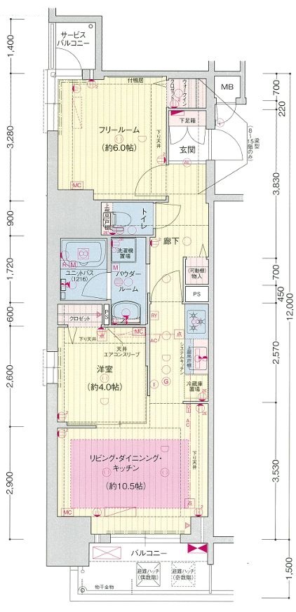 名古屋市中区丸の内のマンションの間取り