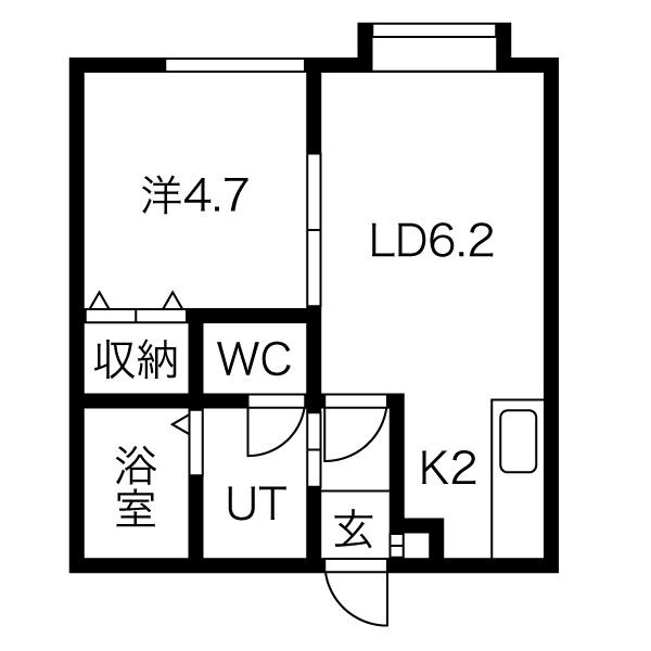 札幌市東区北二十八条東のアパートの間取り