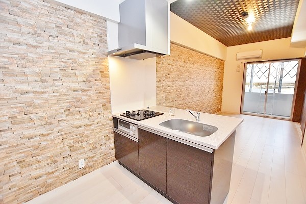 キッチン　★グリル付き2口システムキッチン★