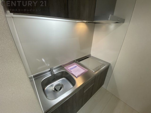 キッチン　2口IHコンロで火を使わず、料理初心者の方にもおすすめです！