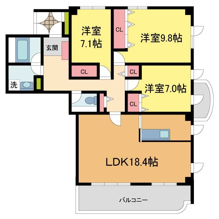 メインステージ芦屋山手の間取り写真