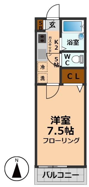 カーサイズミB棟の間取り写真