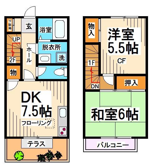 京王線 八幡山駅 徒歩17分 2階建 築35年の間取り写真