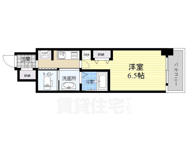 地下鉄御堂筋線 なんば駅 徒歩15分 15階建 築9年の間取り写真