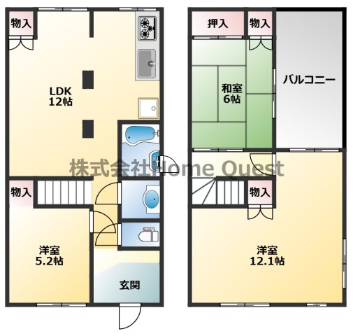 山城町1丁目戸建の間取り写真