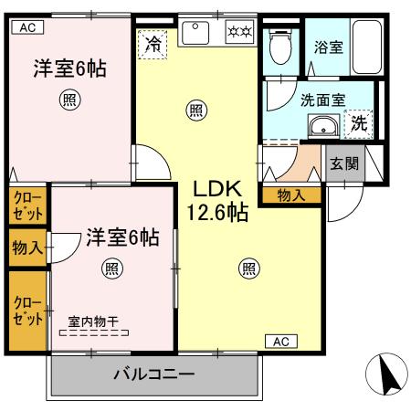 ＪＲ境線 富士見町駅 徒歩21分 2階建 築31年の間取り写真