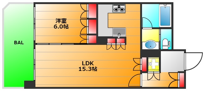 リーガル江戸堀の間取り写真