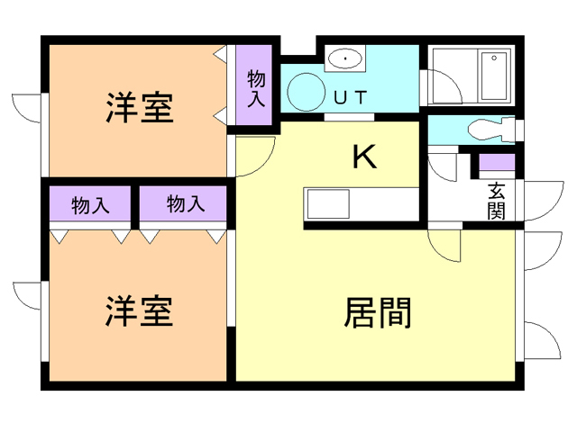 苫小牧市のぞみ町のアパートの間取り