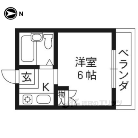 京都市伏見区深草直違橋片町のマンションの間取り