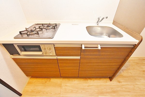 キッチン　★２口ガスシステムキッチン(グリル付)★