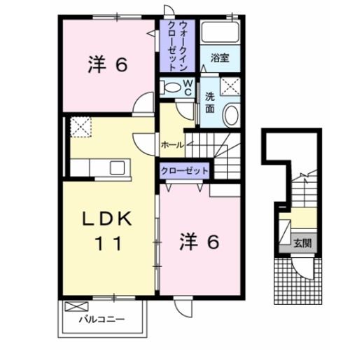 潮来市洲崎のアパートの間取り