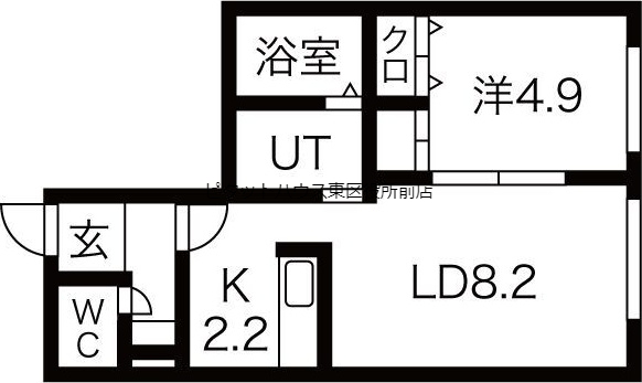 札幌市北区北二十一条西のマンションの間取り