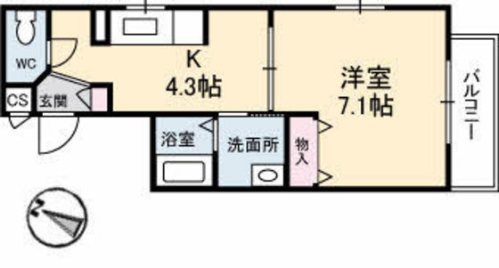 広島市中区上幟町のマンションの間取り