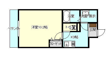 新潟市中央区新島町通２ノ町のマンションの間取り