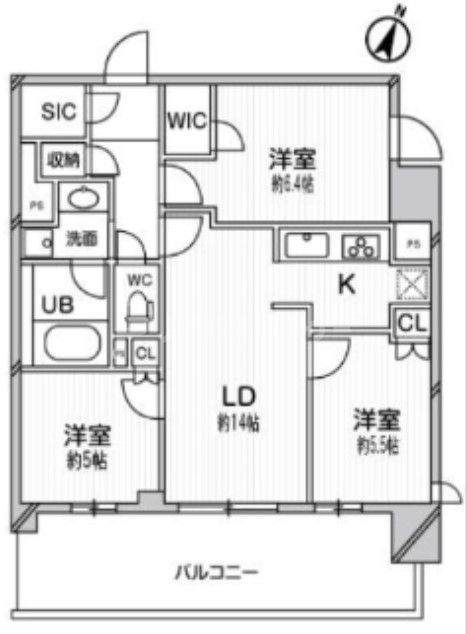 さいたま市大宮区吉敷町のマンションの間取り