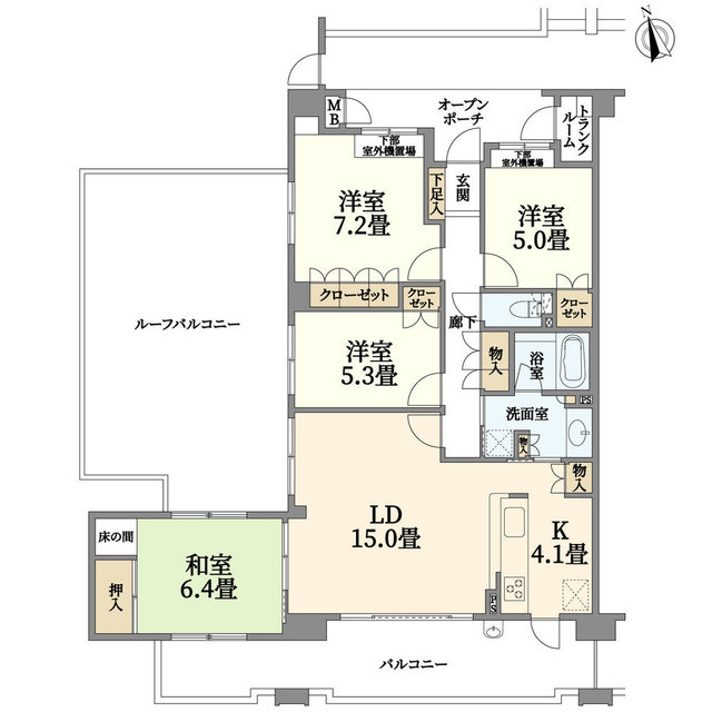 住吉山手コモンズＣ棟の間取り