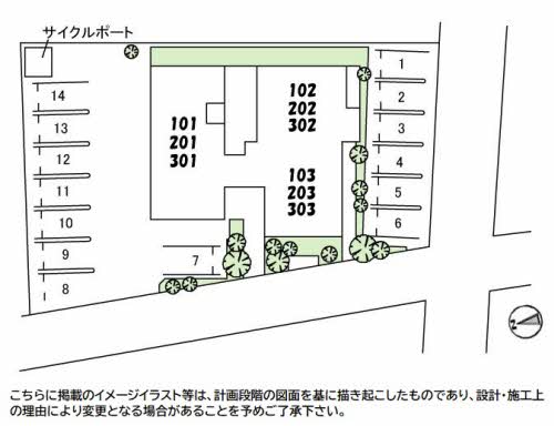 【シャーメゾン帯小入口の駐車場】