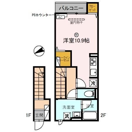 京都市北区上賀茂西後藤町のアパートの間取り