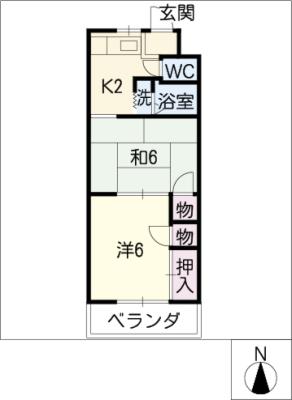 コーポ竪切の間取り