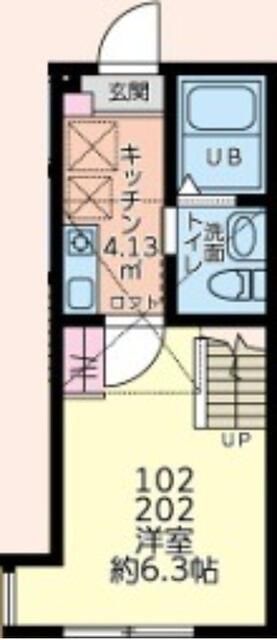 相模原市南区古淵のアパートの間取り