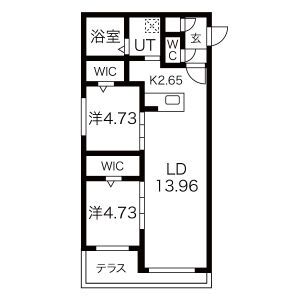 札幌市豊平区豊平四条のマンションの間取り