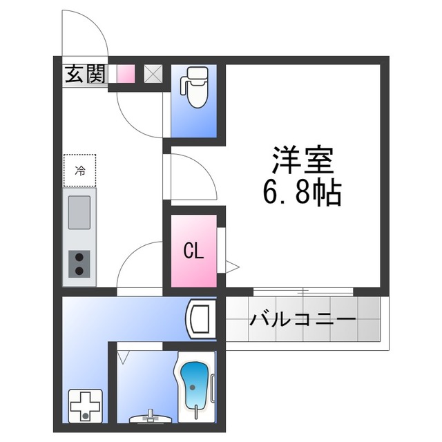 大阪市平野区平野市町のアパートの間取り