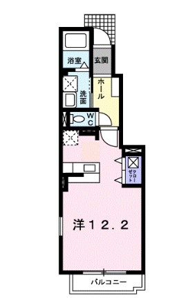 久留米市北野町高良のアパートの間取り