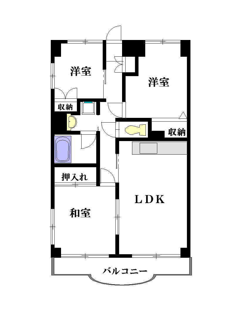 相模原市南区相模大野のマンションの間取り