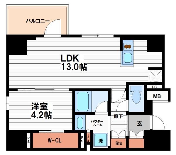 コンフォリア・リヴ心斎橋鰻谷Qの間取り