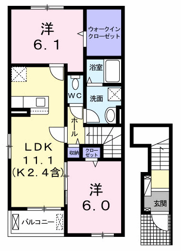 【青梅市畑中のアパートの間取り】