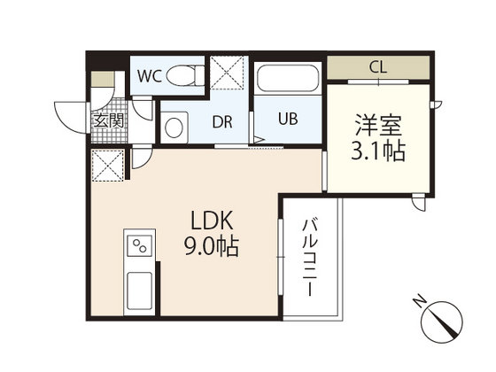 【広島市中区西川口町のアパートの間取り】