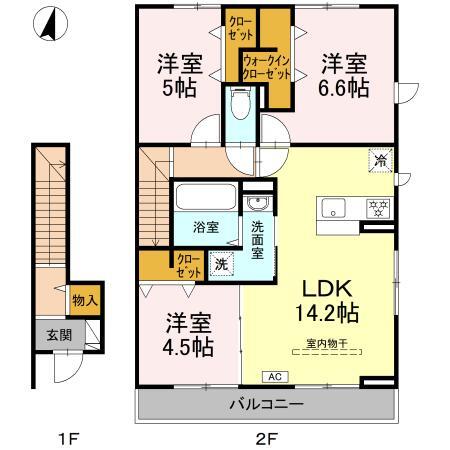 【（仮）Ｄ－ＲＯＯＭ高砂７丁目の間取り】