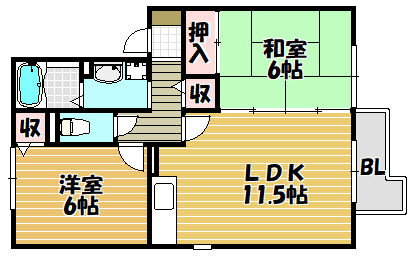 サンメゾン塚脇の間取り