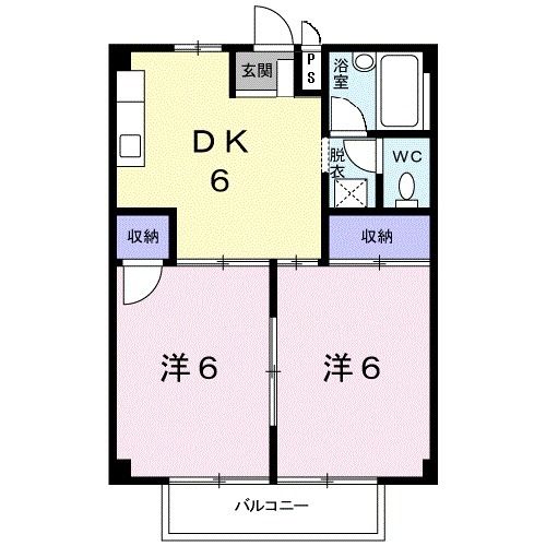 尾張旭市北山町北新田のアパートの間取り