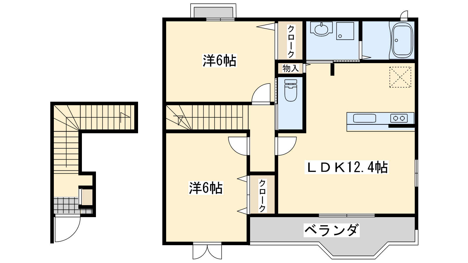 泉南郡岬町淡輪のアパートの間取り