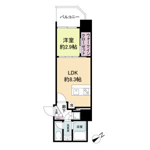 大阪市浪速区敷津西のマンションの間取り