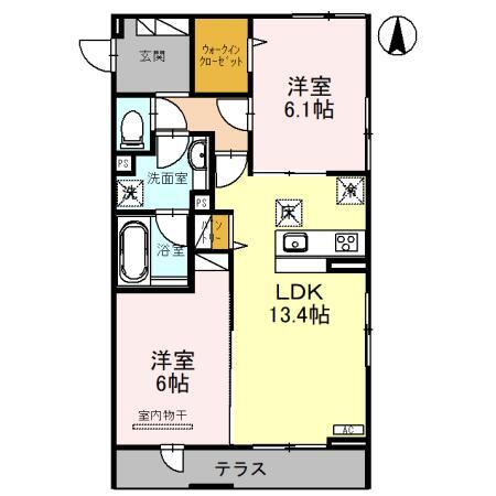 ピース　ラ　ヴィータ　Ｅ（イースト）の間取り