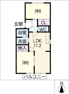 サンライズ赤城Ａ．Ｂ棟の間取り