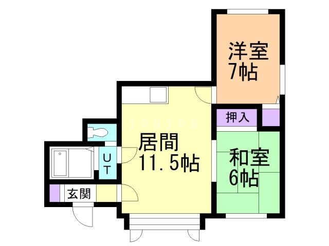 札幌市西区発寒八条のアパートの間取り