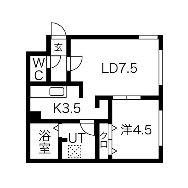 札幌市中央区南五条西のマンションの間取り