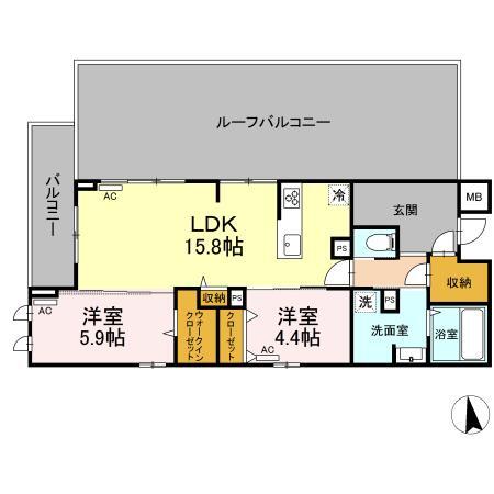 中頭郡北谷町北前のマンションの間取り