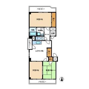 名古屋市北区山田西町のマンションの間取り